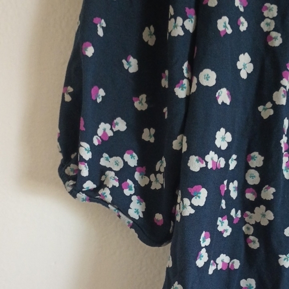 J. Jill Floral Womens Blouse Wearever Collection Sz Petite Medium Off-Shoulder - Picture 5 of 6